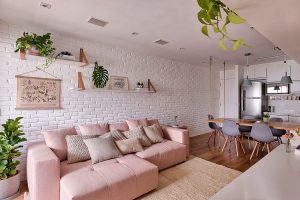 Thiết kế nội thất chung cư màu hồng diện tích nhỏ