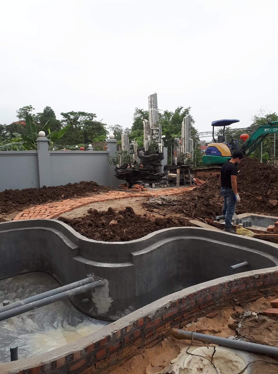 quy trình thiết kế thi công hồ cá koi