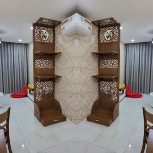 Vách ngăn bàn thờ ông địa cnc mẫu VOD02