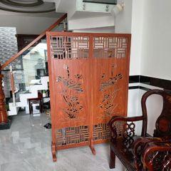 Bình phong gỗ mẫu hoa sen BP11