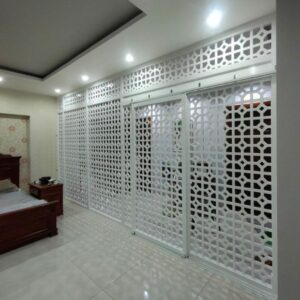 Vách cửa lùa phòng ngủ đẹp mẫu CL19