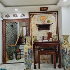 Trang trí vách ốp phòng thờ mẫu PT22