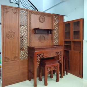 Vách ngăn phòng thờ bằng gỗ PT05