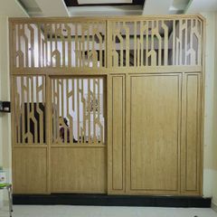 Vách cửa lùa màu gỗ mẫu CL04