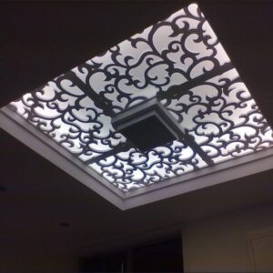 Vách ốp trần màu trắng đẹp mẫu OT02