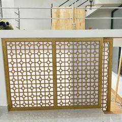 Vách cửa lùa cnc kết hợp mica mẫu CL10