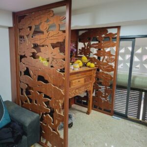 Vách ngăn phòng thờ hoa sen dâng Phật mẫu PT35
