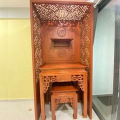 Vách ngăn phòng thờ bằng gỗ cho chung cư PT36