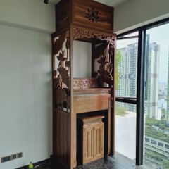 Mẫu vách ngăn phòng thờ cho chung cư PT12
