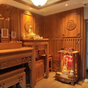 Vách phòng thờ đẹp bằng gỗ mẫu PT07