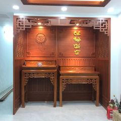 Trang trí vách ngăn phòng thờ chữ vạn mẫu PT21